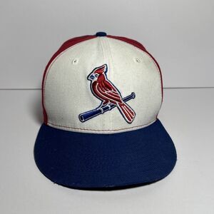 St Louis Cardinals Red White and Blue New Era Fitted Baseball Hat Size 7-1/8